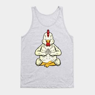 chicken yoga animal cute and funny meditation Tank Top